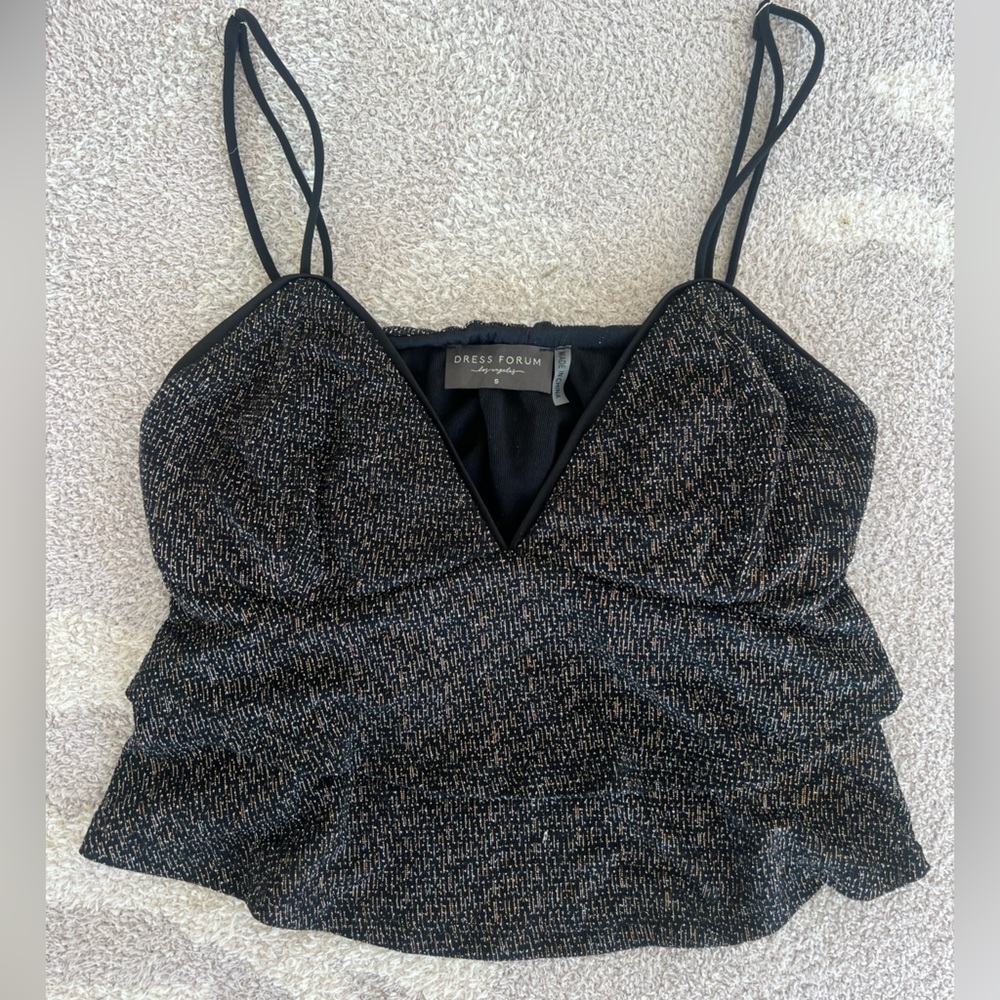 Black & Gold Sparkle Tank Top